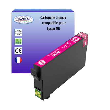 Cartouche d'encre générique epson workforce pro wf-4745  wf-4745dtwf  407xl - magenta