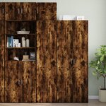 vidaXL Armoire de rangement mince chêne fumé 45x42 5x225 cm
