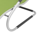 vidaXL Chaise longue avec oreiller Aluminium et textilène Vert