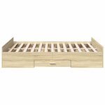 vidaXL Cadre de lit et tiroirs chêne sonoma 120x200 cm bois ingénierie