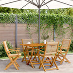 vidaXL Chaises de jardin pliantes lot de 4 beige bois d'acacia massif