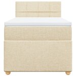 vidaXL Sommier à lattes de lit avec matelas Crème 100x200 cm Tissu