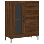 vidaXL Buffet haut Chêne marron 69 5x34x180 cm Bois d'ingénierie