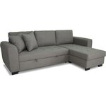 Canapé d'angle convertible réversible 4 places - gris clair - 244 x 151 x 90 -HAMILTON -Fabriqué en Ukraine