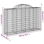 vidaXL Paniers à gabions arqués 14 Pièces 200x50x120/140 cm Fer galvanisé