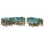 vidaXL Salon de jardin 10 Pièces avec coussins bois de pin imprégné