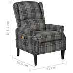 vidaXL Fauteuil de massage inclinable Gris Tissu