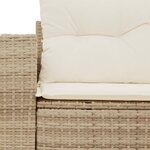 vidaXL Canapé de jardin avec coussins 2 places beige résine tressée