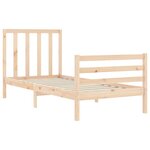vidaXL Cadre de lit et tête de lit 100x200 cm bois massif