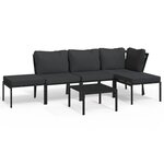 vidaXL Salon de jardin 6 Pièces avec coussins gris acier