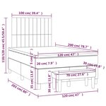 vidaXL Sommier à lattes de lit et matelas Gris clair 120x200cm Velours