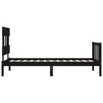 vidaXL Cadre de lit et tête de lit noir 100x200 cm bois massif