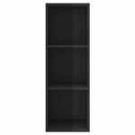 vidaXL Meuble TV mural Noir brillant 37x37x107 cm Bois d’ingénierie