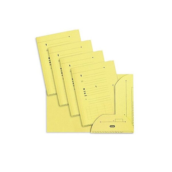 Lot de 25 Sous dossiers chemise 2 rabats HV 240g Jaune L'OBLIQUE AZ