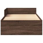 vidaXL Cadre de lit sans matelas chêne marron 90x190cm bois ingénierie