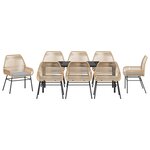 vidaXL Ensemble de Salle à Manger de Jardin 9 Pièces avec Coussins Marron Poly Rattan