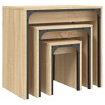 vidaXL Tables basses gigognes 3 Pièces chêne sonoma bois d'ingénierie