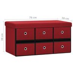 vidaXL Banc de rangement pliable Bordeaux 76x38x38 cm Faux lin