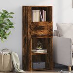 vidaXL Buffet haut chêne fumé 45x42 5x124 cm bois d'ingénierie