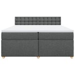 vidaXL Sommier à lattes de lit avec matelas Gris foncé 200x200cm Tissu