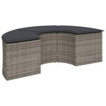 vidaXL Salon de jardin 3 Pièces demi-rond gris résine tressée