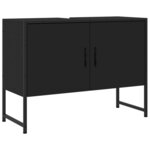 vidaXL Armoire lavabo de salle de bain noir 80x33x60cm bois ingénierie