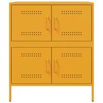 vidaXL Buffet jaune moutarde 68x39x79 cm acier