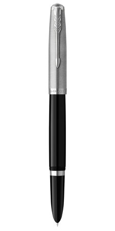 Parker 51 stylo plume  corps résine noire + capuchon inox poli  plume moyenne  coffret cadeau