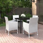 vidaXL Mobilier à dîner de jardin coussins 5 Pièces Résine tressée Verre