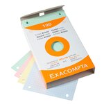 Étui De 100 Fiches - Bristol Quadrillé 5x5 Perforé 105x148mm - Couleurs Assorties - X 10 - Exacompta