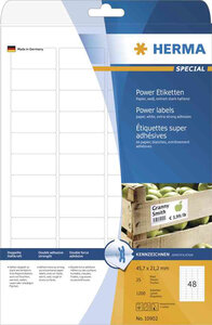 Etiquettes superprint power, 35,6 x 16,9 mm, blanc, autocollantes herma