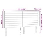 vidaXL Tête de lit à LED Bleu foncé 203x16x118/128 cm Velours