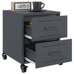 vidaXL Tables de chevet 2 Pièces anthracite 36x39x43 5 cm acier