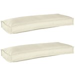 vidaXL Coussins de palette pour banc 2 Pièces Crème 100x40x8 cm Tissu Oxford