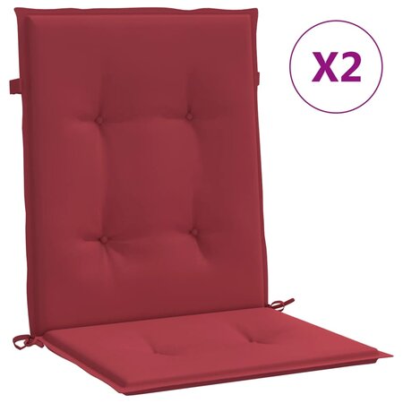 vidaXL Coussins de chaise de jardin à dossier bas lot de 2