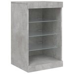 vidaXL Buffet avec lumières LED gris béton 123x37x67 cm