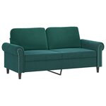vidaXL Ensemble de canapés 3 Pièces avec coussins vert foncé velours