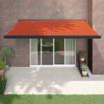 vidaXL Auvent rétractable orange et marron 4x3 m tissu et aluminium