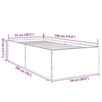vidaXL Cadre de lit gris béton 75x190 cm bois d'ingénierie