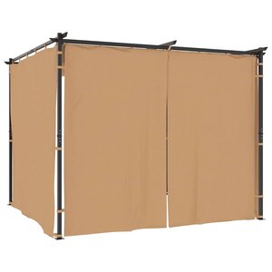 vidaXL Tonnelle avec rideaux 3x3 m Taupe Acier