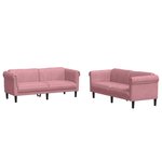 vidaXL Ensemble de canapés 2 Pièces rose velours