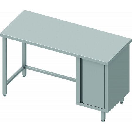 Table inox centrale - 1 porte à droite - profondeur 800 - stalgast -  - inox1400x800 x800x900mm