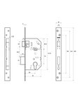 THIRARD - Serrure encastrable Monomax NF pour cylindre européen format XL  axe 50mm  bouts carrés  têtière affleurante droite