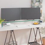 vidaXL Meuble TV/pour moniteur 120x30x13 cm verre transparent