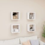 vidaXL Étagères cube murales 4 Pièces Blanc 26x15x26 cm
