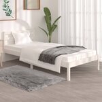 vidaXL Cadre de lit Bois de pin massif 90x190 cm Blanc simple