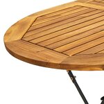 vidaXL Table de jardin 160x85x74 cm Bois d'acacia massif Ovale