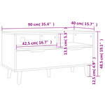 vidaXL Meuble TV gris béton 90x40x48 5 cm bois d'ingénierie