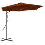 vidaXL Parasol d'extérieur avec mât en acier Terre cuite 300x230 cm