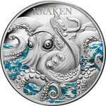 Monnaie en argent 5 dollars g 62.2 (2 oz) millésime 2023 kraken